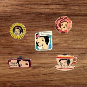 5 Snow White Disney Parks Trading Pins, Plus 2 Bonus Pins